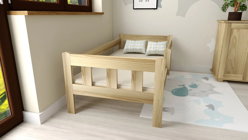 Pat pentru copii NESTY 90 x 200 cm, pin Saltele: Fara saltea, Somiera pat: Cu lamele curbate