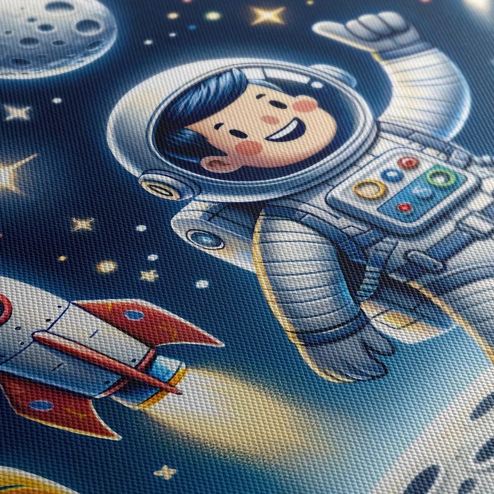 Tablou mic astronaut într-o misiune de aventură