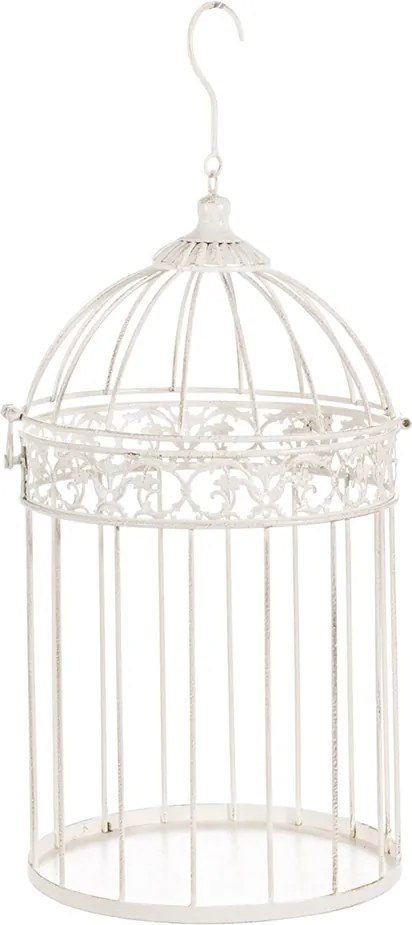 Colivie metal alb patinat suspendabila Emily 25 cm x 58h