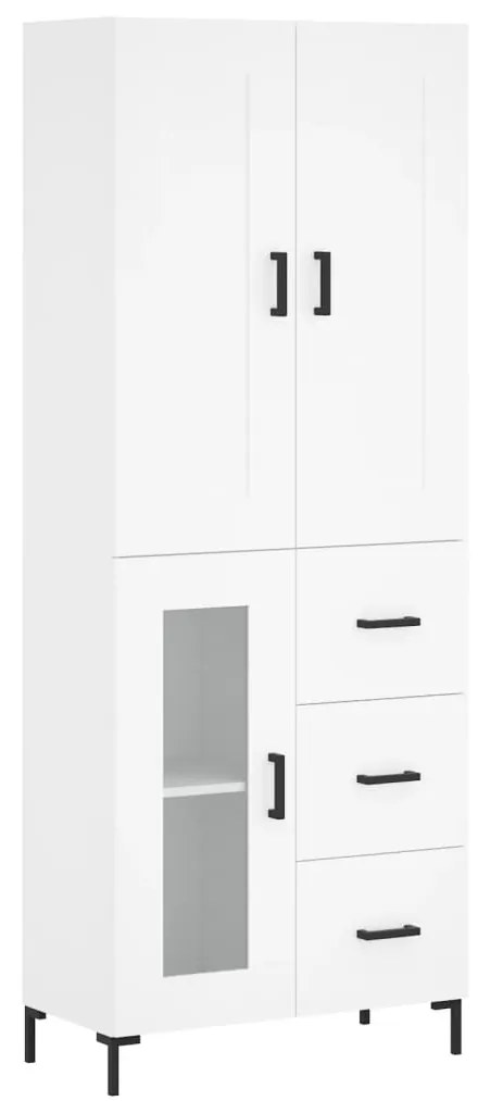 3199937 vidaXL Dulap înalt, alb, 69,5x34x180 cm, lemn compozit