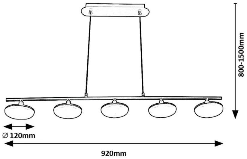 Lustra suspendata cu 5 surse de lumina LED Madi