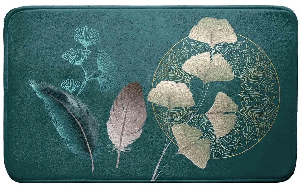Covoraș de baie turcoaz 45x75 cm Ginkoblue – douceur d'intérieur
