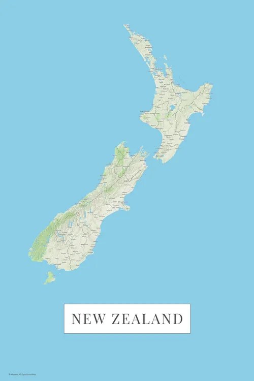 Harta New Zeland color, POSTERS