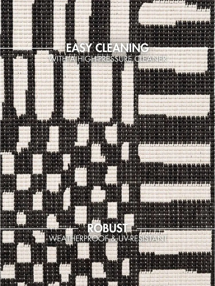 Covor pentru exterior și interior negru/crem 160x230 cm Haringey Barkham – Ted Baker