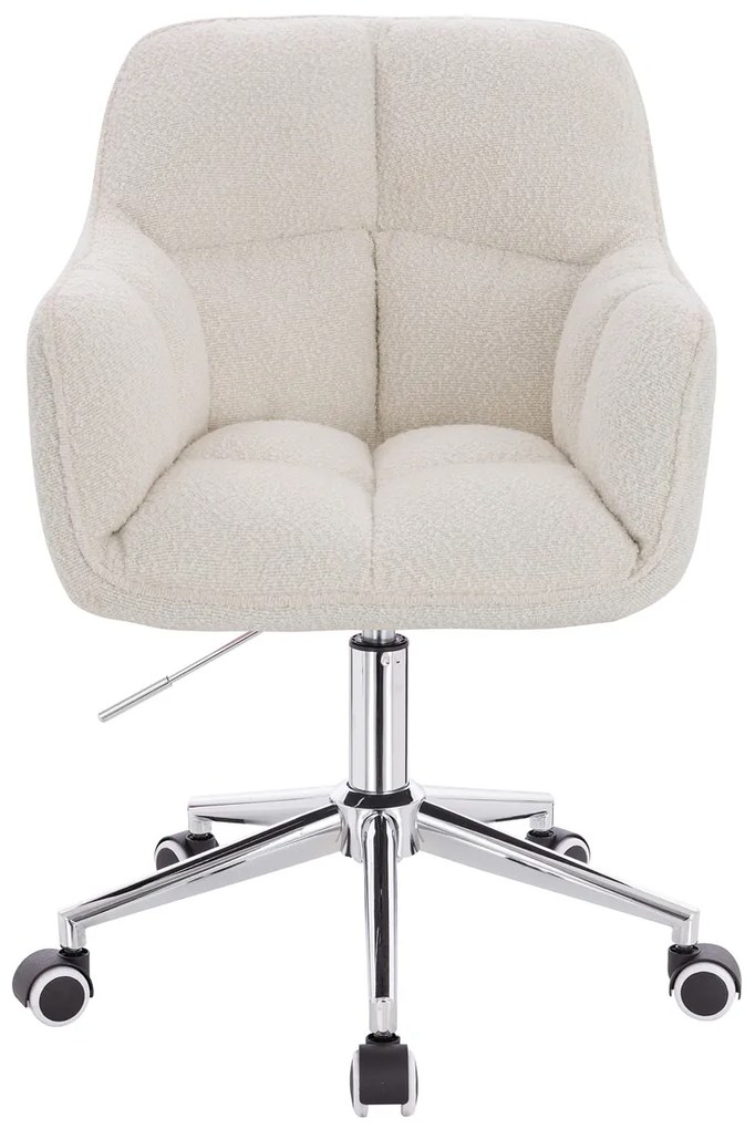 HR550K Scaun Crem Boucle cu Bază Cromata
