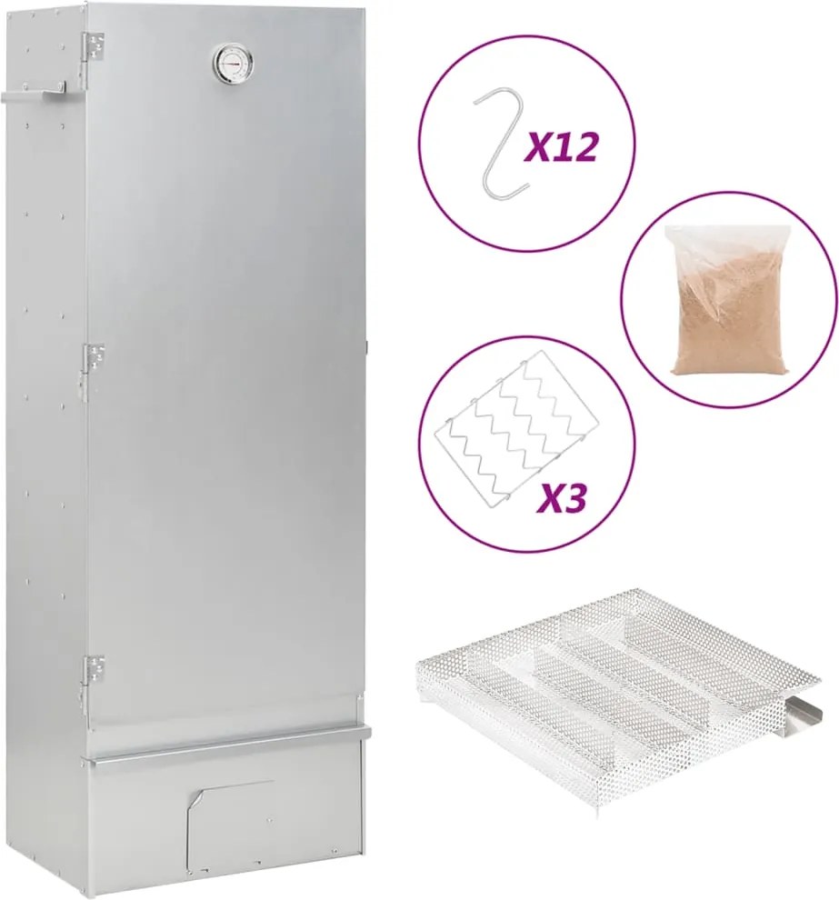 vidaXL Afumătoare cuptor/grătar, generator fum rece, oțel galvanizat