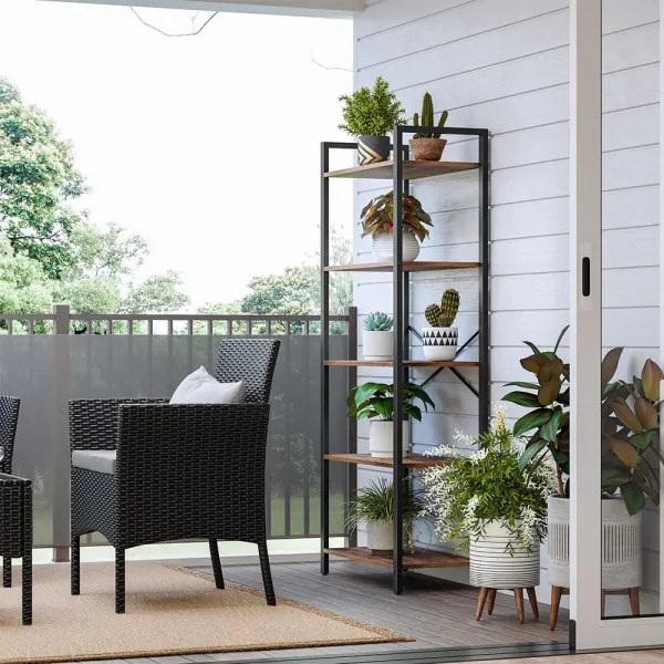 Bibliotecă NAVARO maro/negru