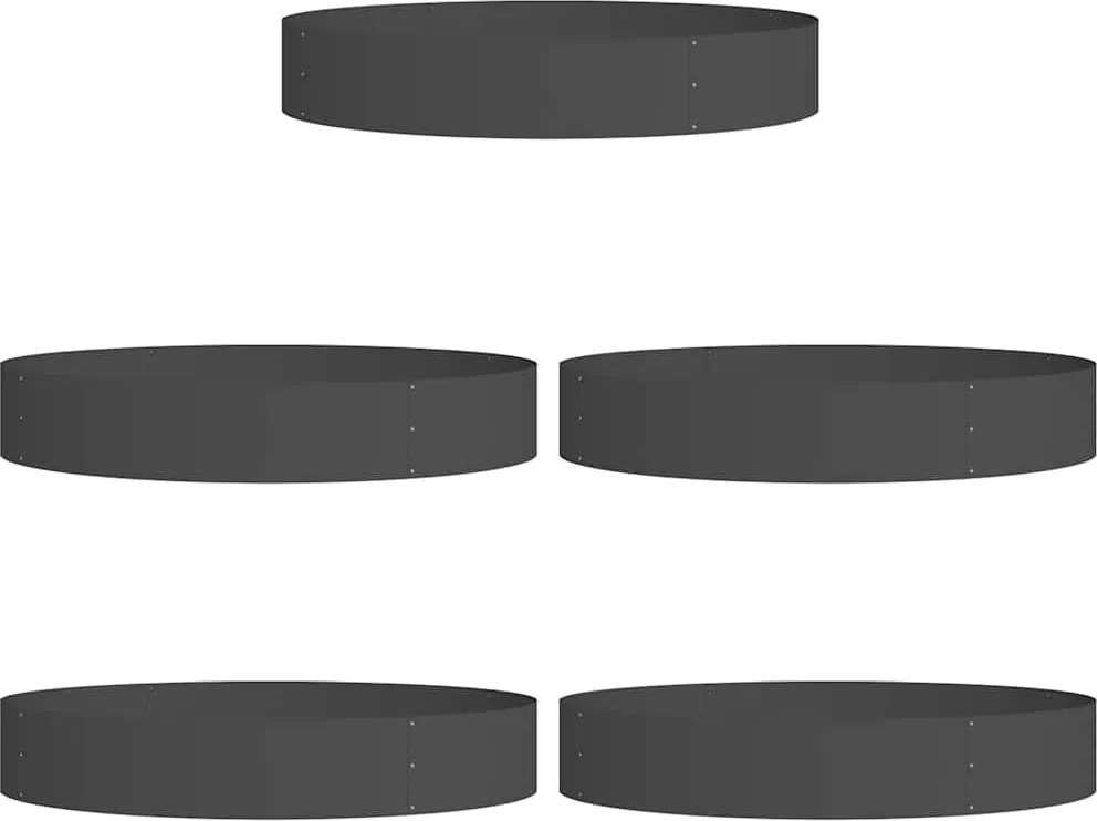 vidaXL Inele pentru vaze 5 pcs Negru 120 x 120 x 20 cm