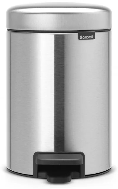 Cos de gunoi cu pedala Brabantia NewIcon 649003, 3 L, Inchidere usoara, Baza antiderapanta, Rezistent la amprente, Inox Mat