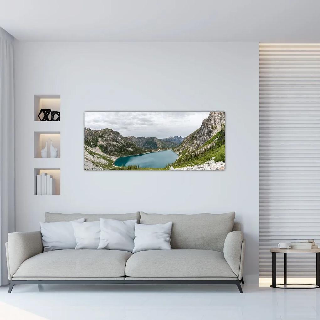 Tablou cu lac în munți (120x50 cm), în 40 de alte dimensiuni noi
