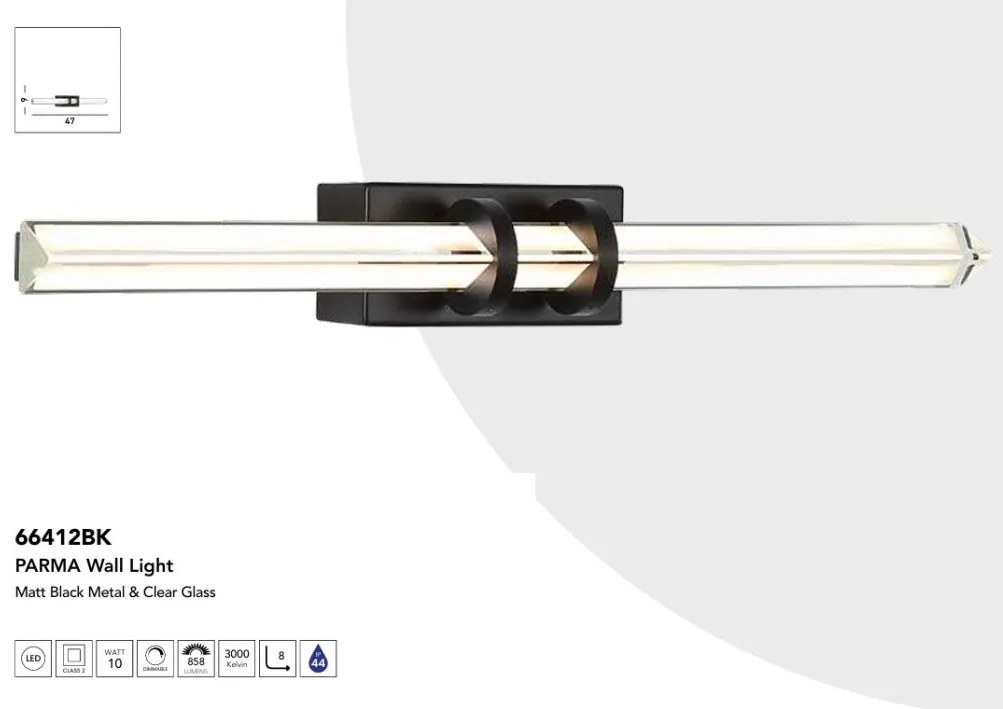 Aplica de perete baie cu protectie IP44 Parma LED