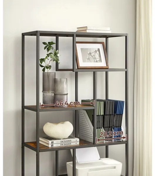 Bibliotecă NAVARO maro/negru