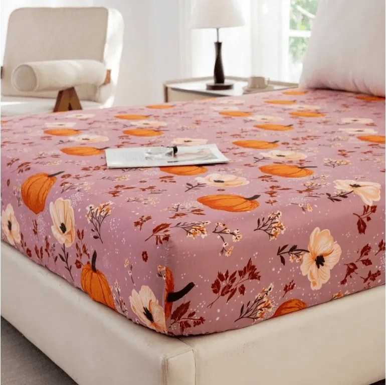 Cearsaf din microfibra PUMPKINS ROSAVIE staroroz 180x200 cm