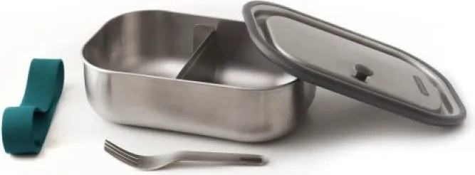 Cutie pentru pranz Black+Blum BAM-SS-L005, 1 l, Dreptunghiulara, Potrivita pentru cuptor, Fara BPA, Otel inoxidabil, Inox/Albastru