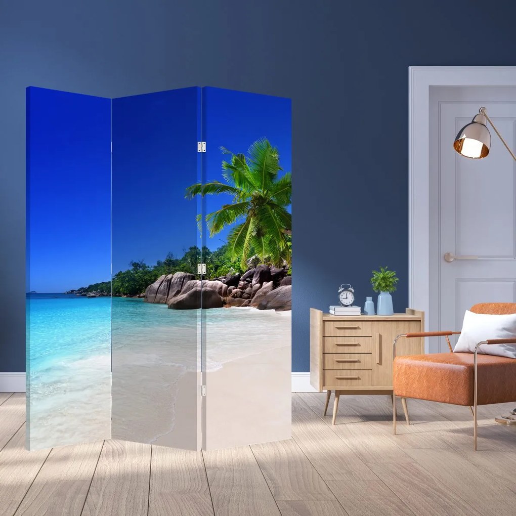 Paravan - Plaja pe insula Praslin (126x170 cm)
