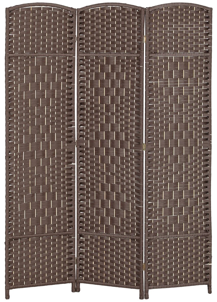 HOMCOM Paravan interior din lemn 3 panouri separator de cameră pliabil pentru living dormitor 135 x 180 cm maro | Aosom Romania