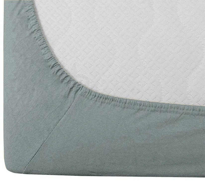 Cearsaf Jersey cu elastic 180x200 cm verde-albastru