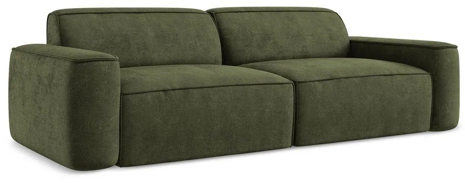 Canapea verde cu tapițerie din chenille 244 cm Omao – Makamii