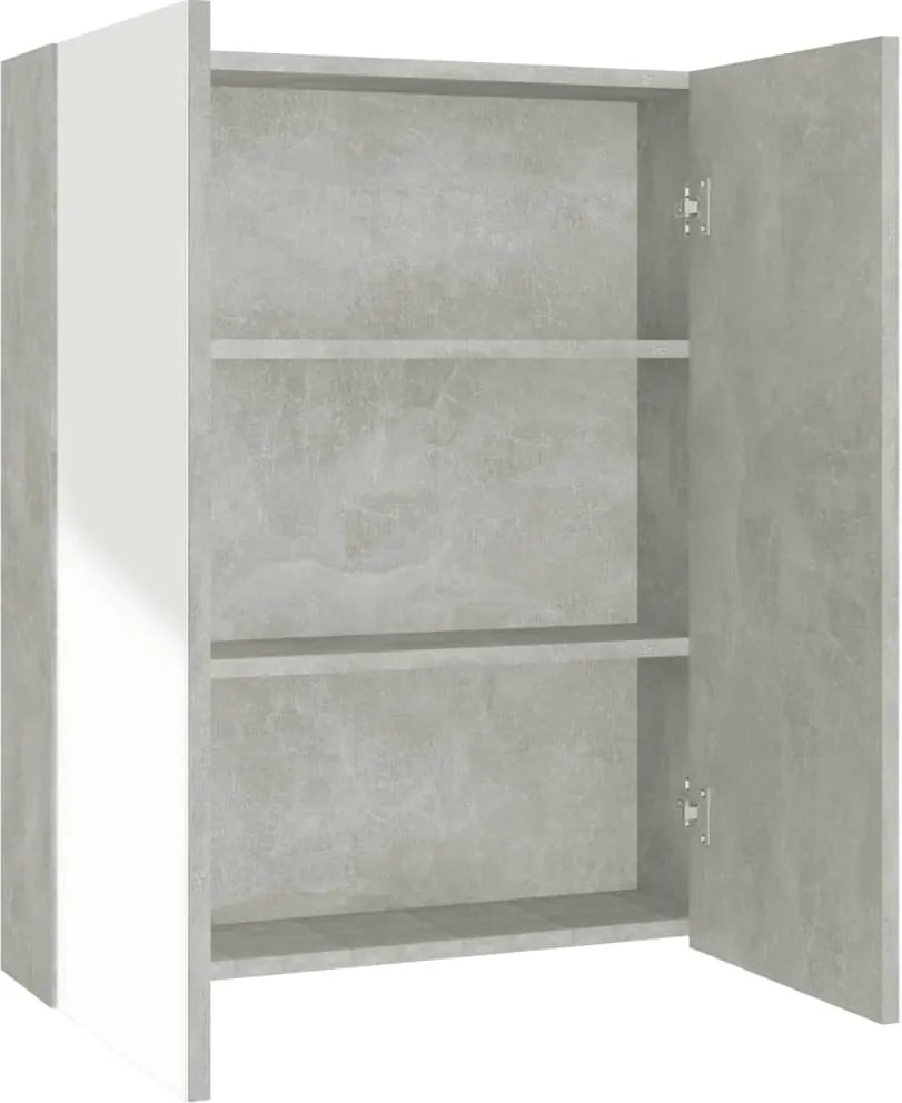 vidaXL Dulap de baie cu oglindă, gri beton, 60x15x75 cm, MDF