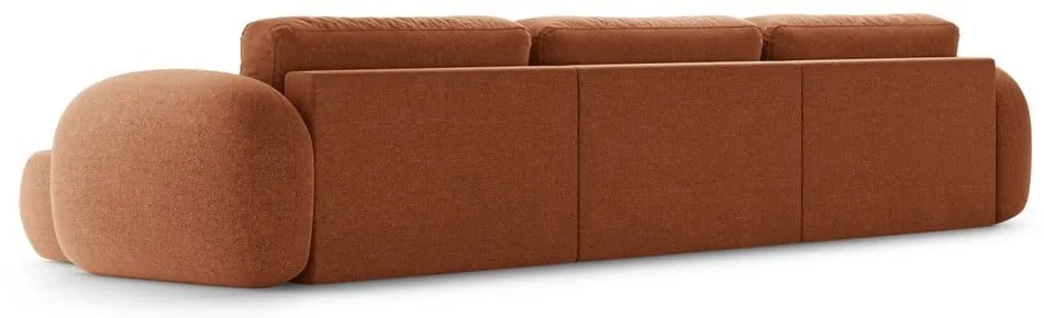 Colțar cărămiziu extensibil/cu spațiu de depozitare cu tapițerie din chenille (în formă de "U") Tonale – Cosmopolitan Design