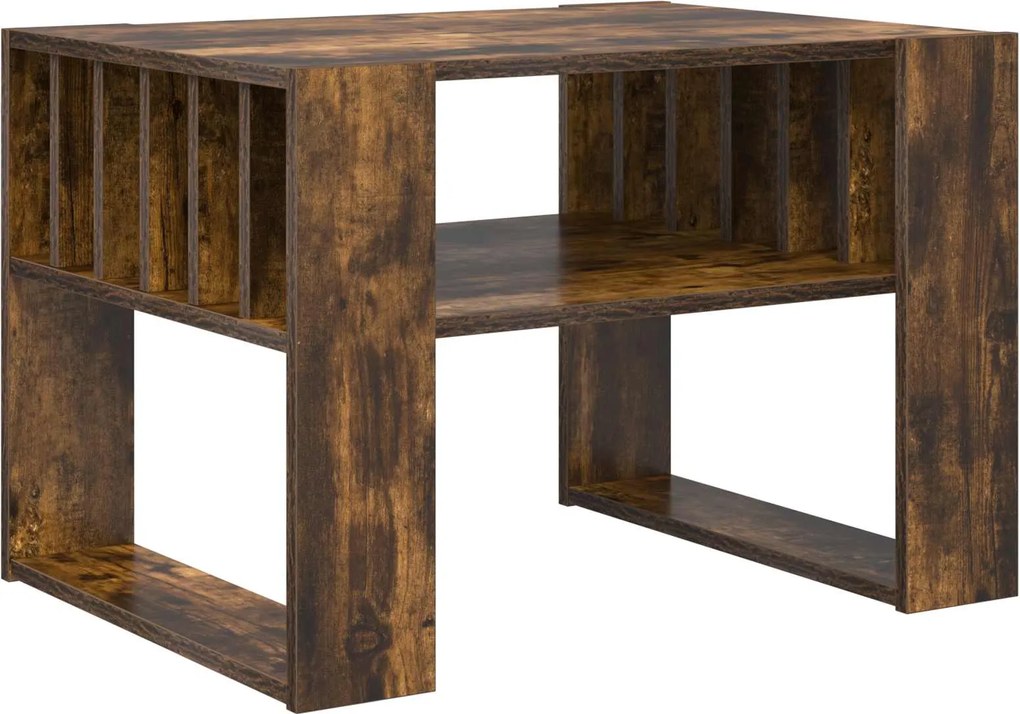 vidaXL Masă de cafea Stejar fumuriu 66 x 49,5 x 45 cm Lemn compozit