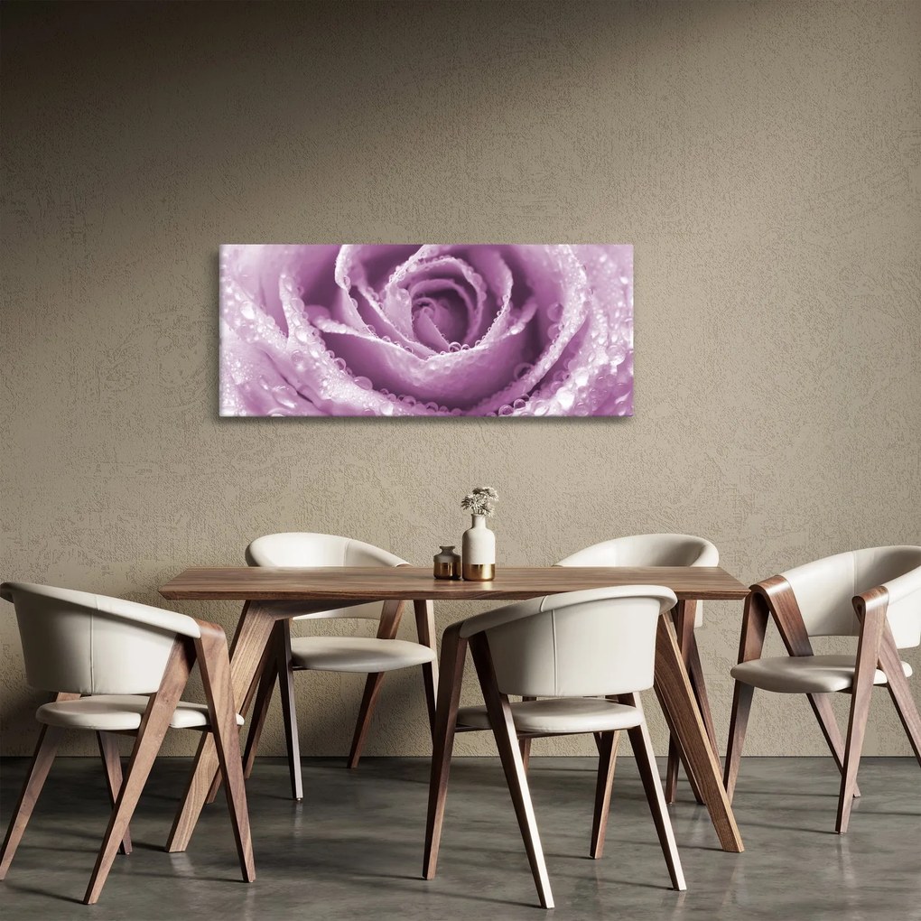 Tablou detaliu de floare de trandafir (120x50 cm)