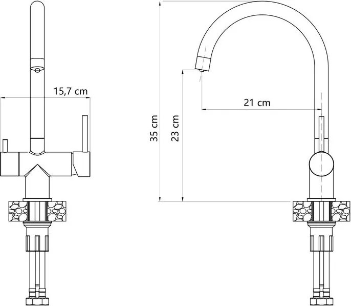 Baterie de bucatarie REA Caren negru
