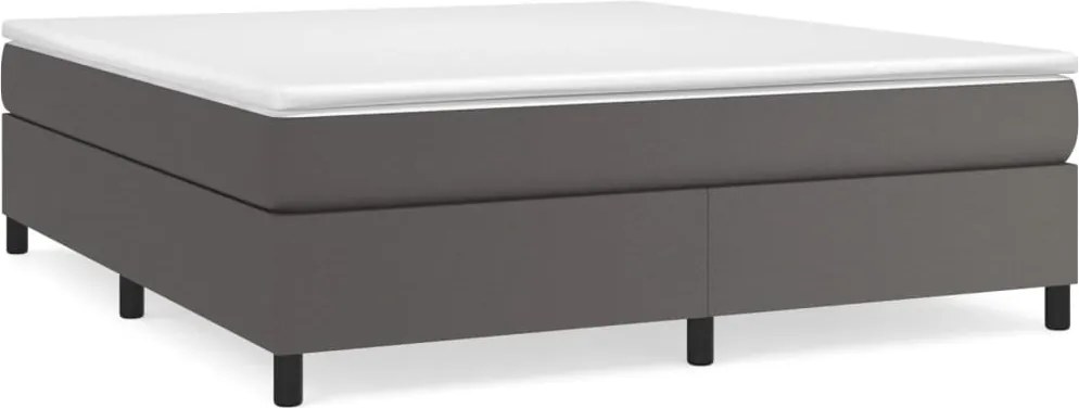 vidaXL Cadru de pat cu arcuri, gri, 180x200 cm, piele ecologică