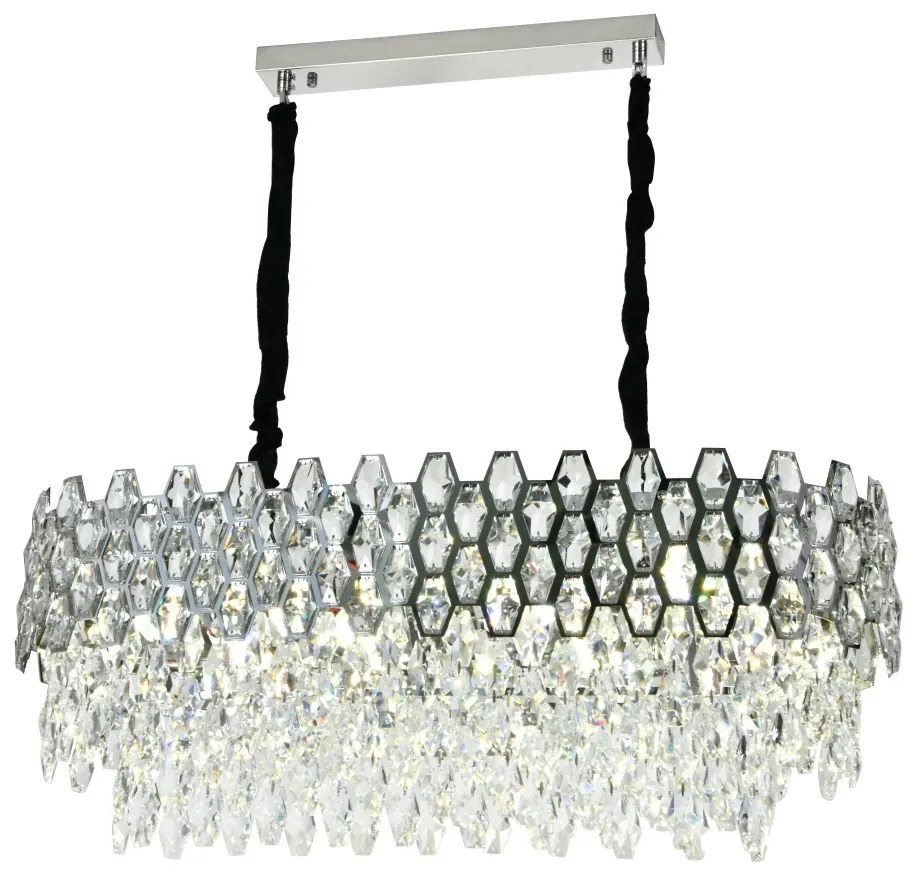 💎 Candelabru 75003/800×300 – Rafinament Argintiu cu Cristale Strălucitoare