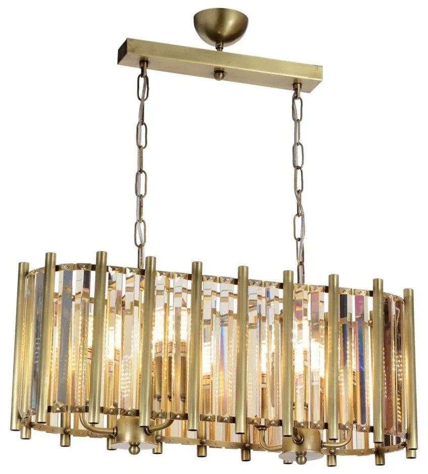 Candelabru pe lanț CRYSTALLINE, 6 x E14/40W/230V, alamă