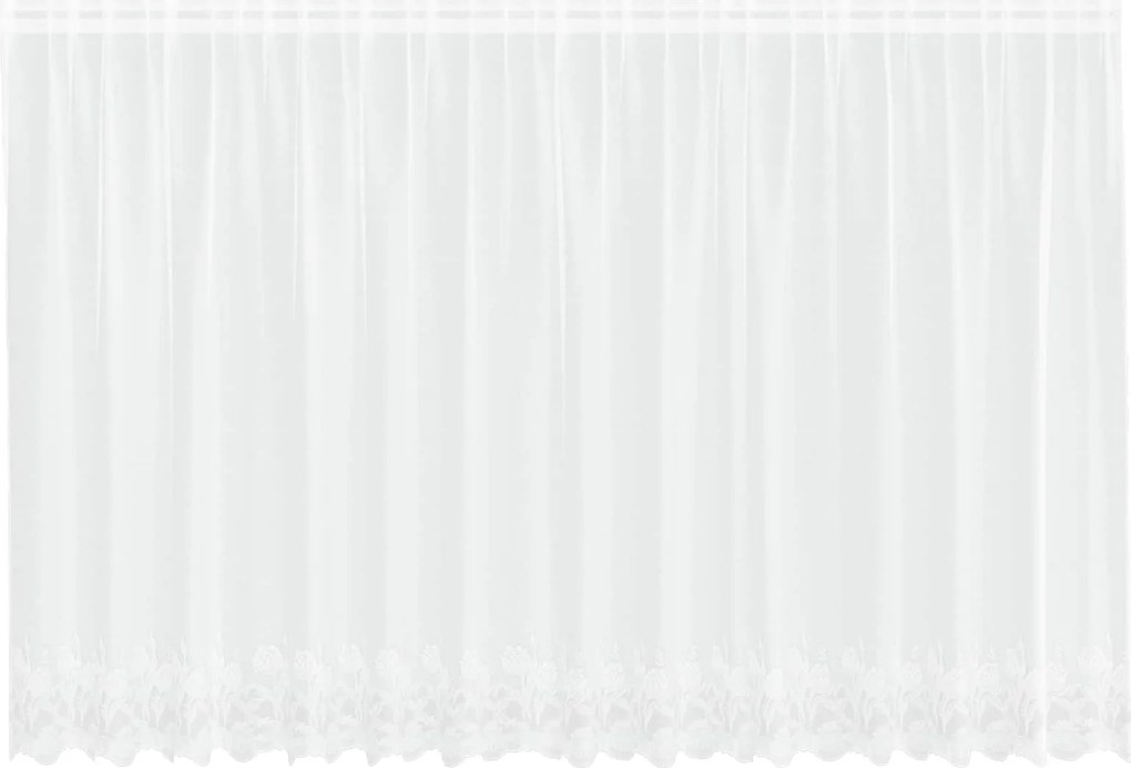 vidaXL Cortină din Dantelă cu perdele Alb 180 x 400 cm Poliester