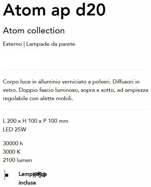 Aplica LED de exterior ambientala Ip54 Atom ap d20 coffee