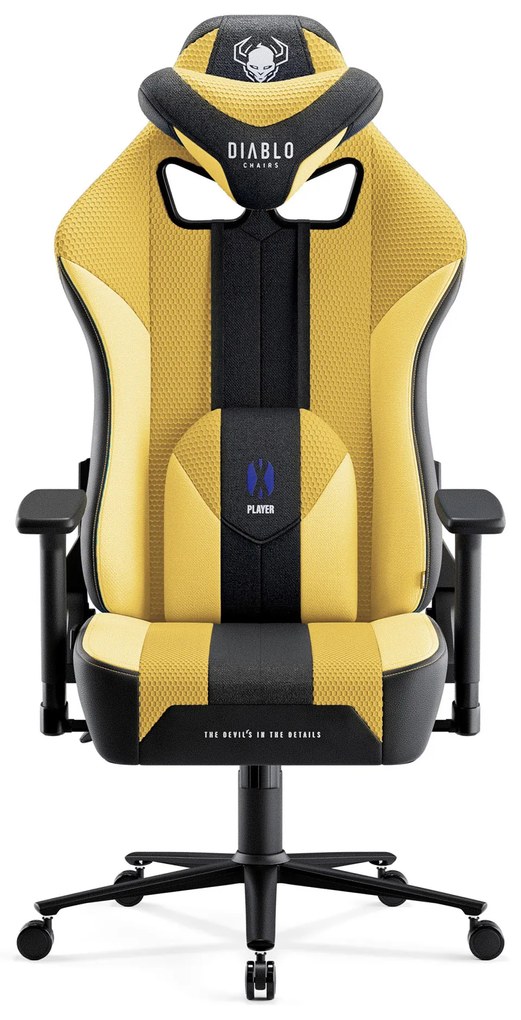 Scaun gaming din material Diablo X-Player 2.0 King Size: Dark Sunflower / Galben