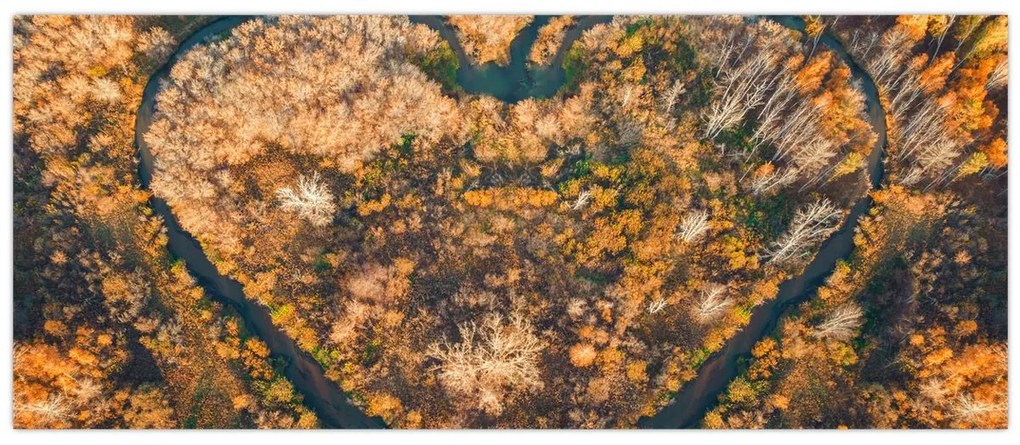 Tablou - Râu în formă de inimă (120x50 cm)
