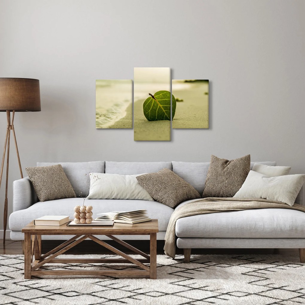 Tablou cu frunză în nisip (90x60 cm)