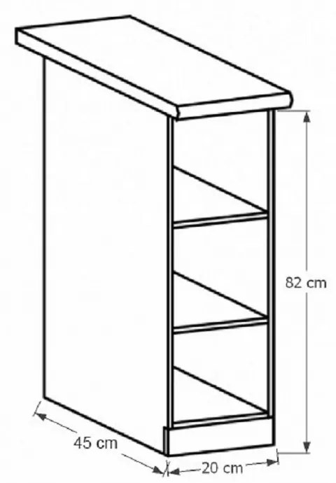 Raft de jos bucatarie D20P Sillina (nuc Milano). 1015101