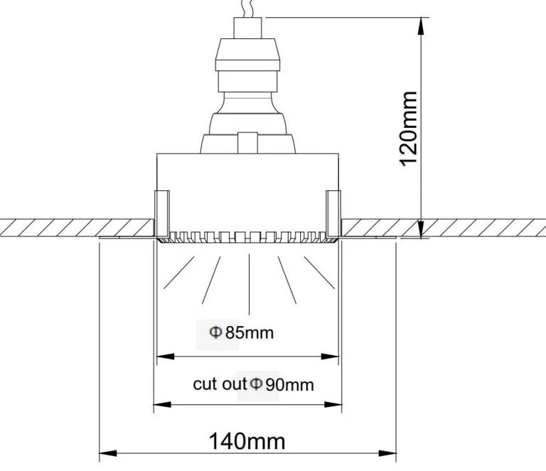 Spot incastrabil design tehnic Share alb, auriu mat 7,5cm
