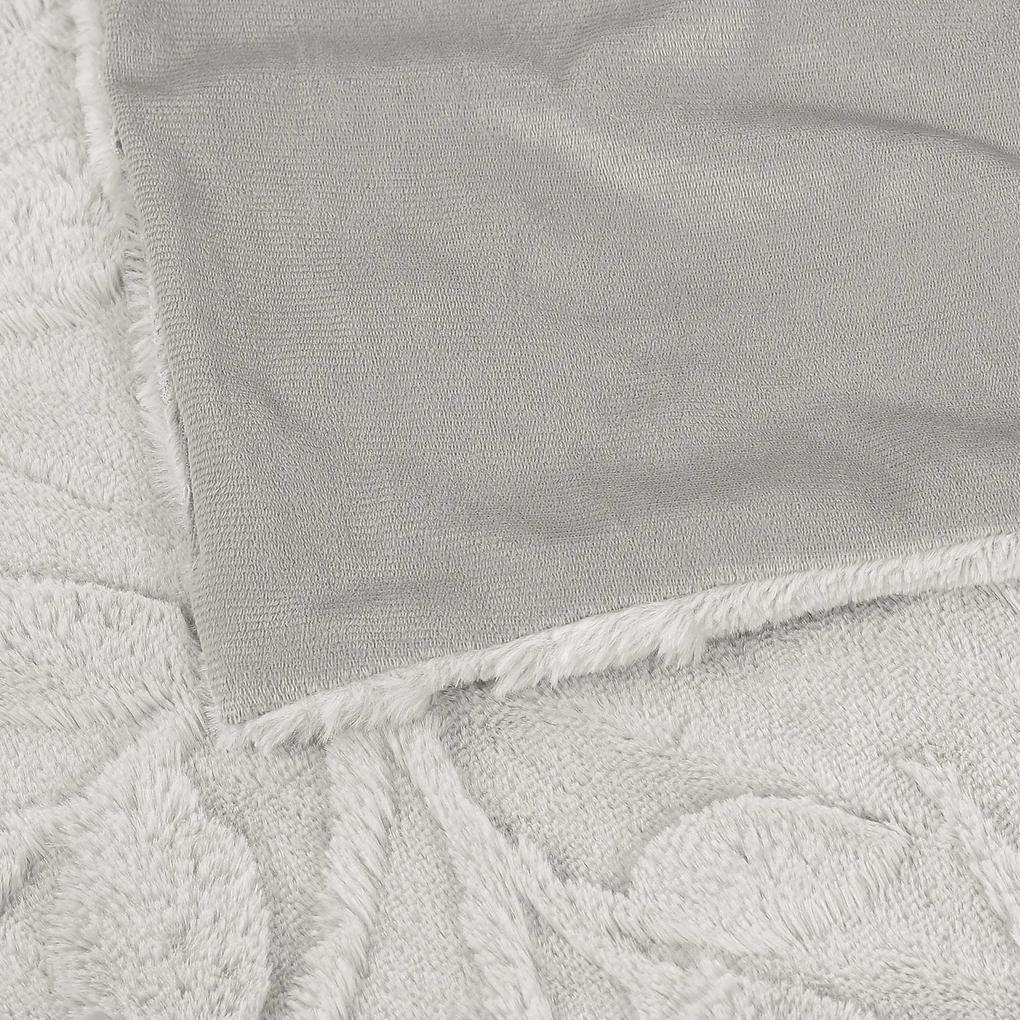 Goldea pătură din microfibră de lux - frunze gri deschis 150 x 200 cm