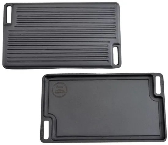 Placa grill BBQ față dublă 45x25cm, fonta Perfect Home 14915
