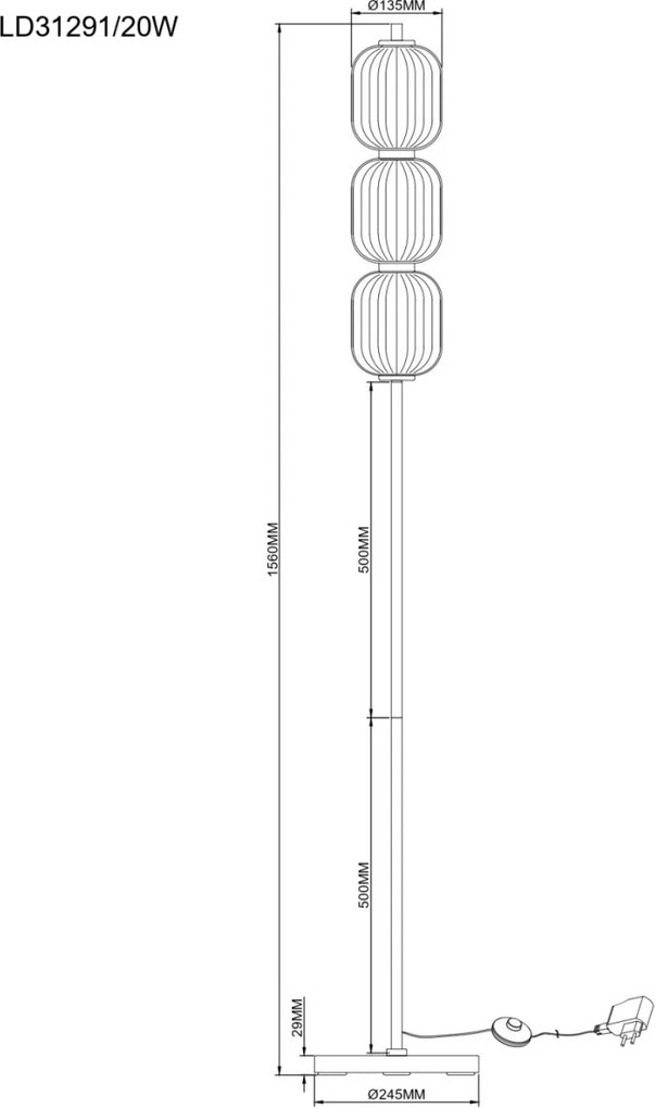 Lampadar, Lampa de podea LED CCT AKARI