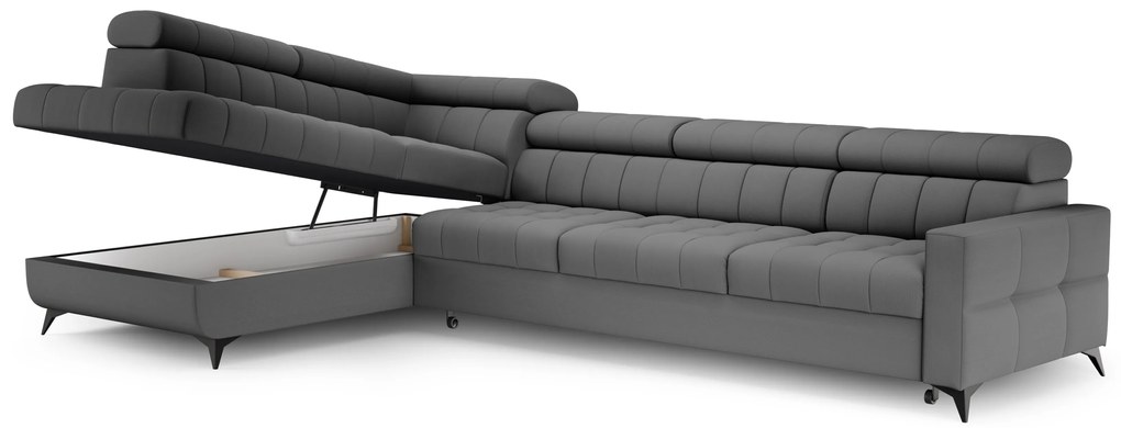 Colțar extensibil Nardo Maxi stânga - pluș gri Pretty 17