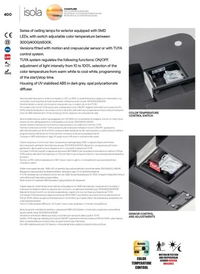 Plafonieră LED de exterior Redo 90288 ISOLA LED/24W/230V 3000/4000/6500K IP54