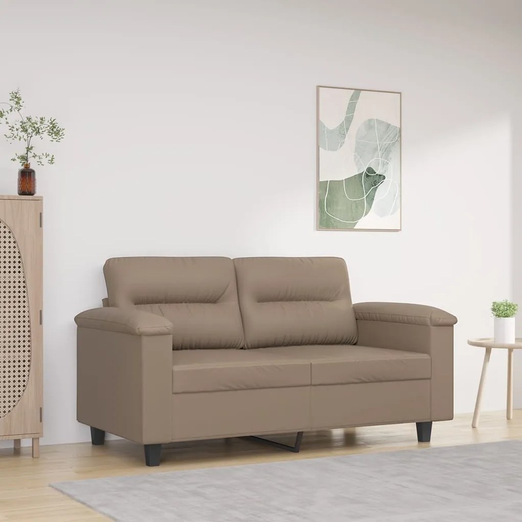 349250 vidaXL Canapea cu 2 locuri, cappuccino, 120 cm, piele ecologică