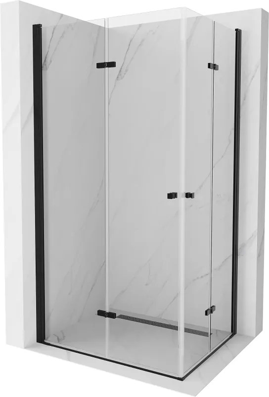 Mexen Lima Cabină de duș Duo pliabilă 80 x 70 cm, transparentă, neagră - 856-080-070-70-00-02