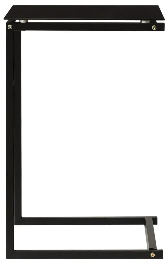 Masa laterala, negru, 40x40x60 cm, sticla securizata
