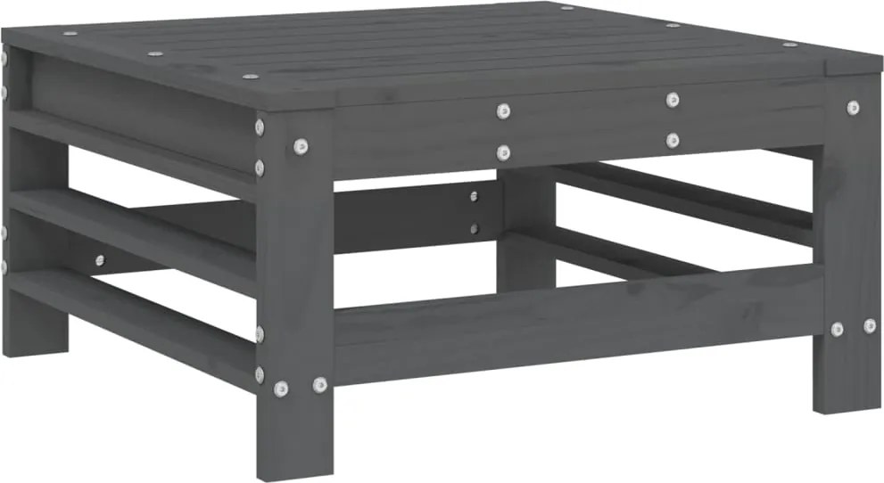 vidaXL Taburet de grădină, gri, lemn masiv de pin