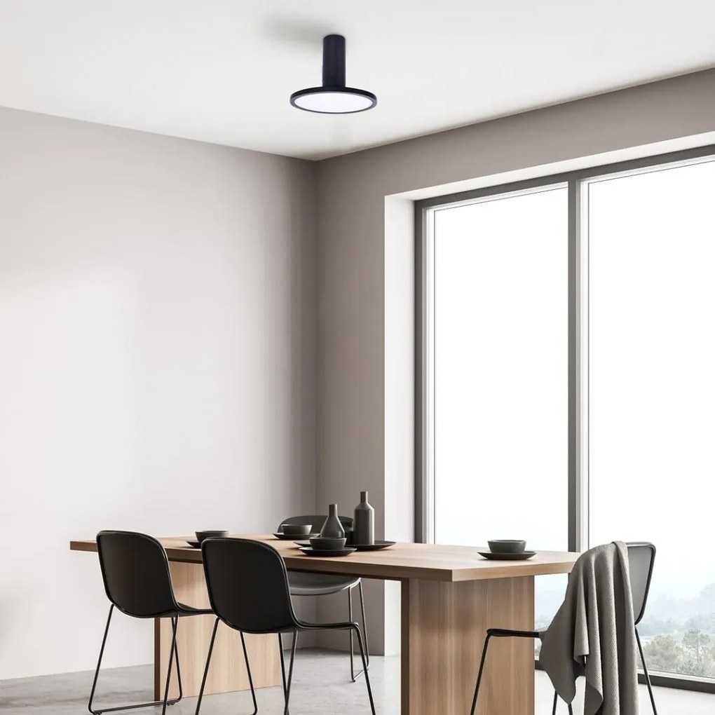 Plafoniera LED din metal negru reglabila Ovidia