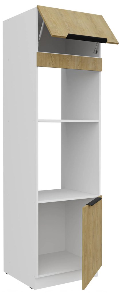 Dulap bucătărie pentru cuptor Carminia 60 DPM-210 2F (stejar cremona + alb). 1128082