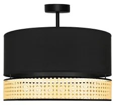 Lustră aplicată DOUBLE Duolla RATTAN 1xE27/15W/230V d. 40 cm negru/bej