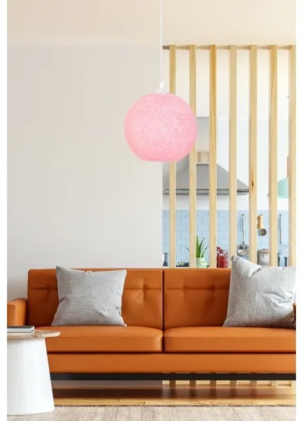 Lustră pe cablu JUTE 1xE27/60W/230V roz